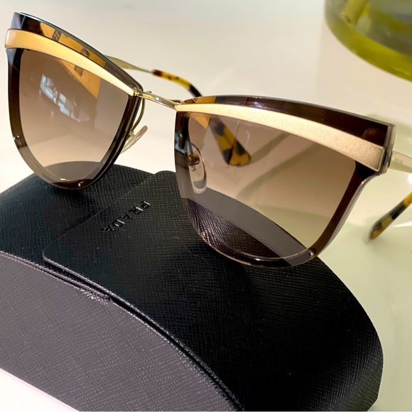 Prada Accessories - Prada Sunglasses- animal print- gold and brown
